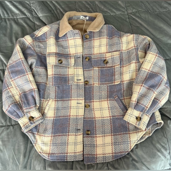 Lane 201 Fight The Frost Plaid Sherpa Lined Jacket Slate Large - Picture 10 of 16